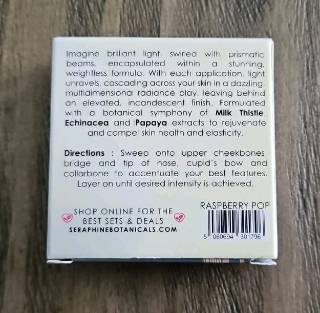Seraphine Botanicals First Light Superfine Highlighter 3g 0.11 oz- Raspberry Pop
