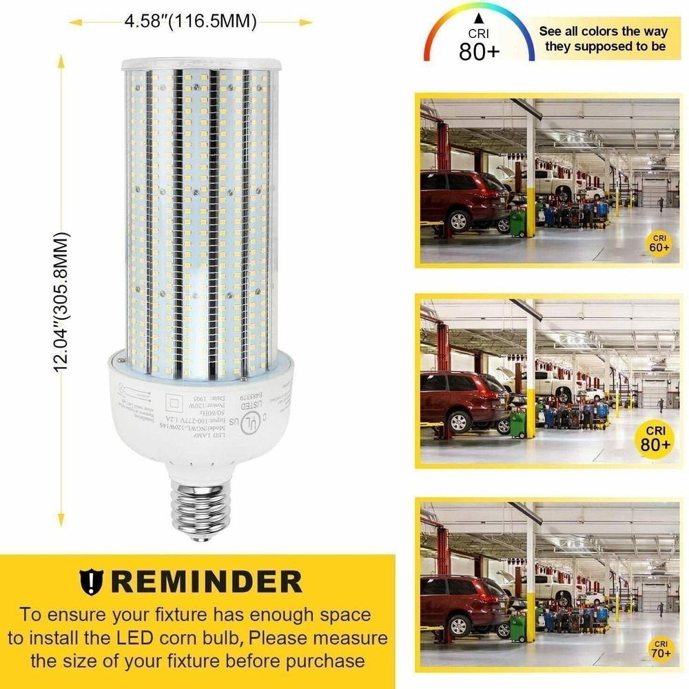 120W LED Corn Bulbs Light E39 Mogul Base Warehouse High Bay Light 6000K Daylight