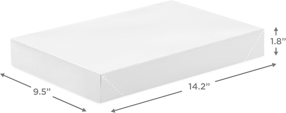 Hallmark (8-PACK) - 80 count - White Medium Gift Boxes LOT 14.2" x 9.5" x 1.8"