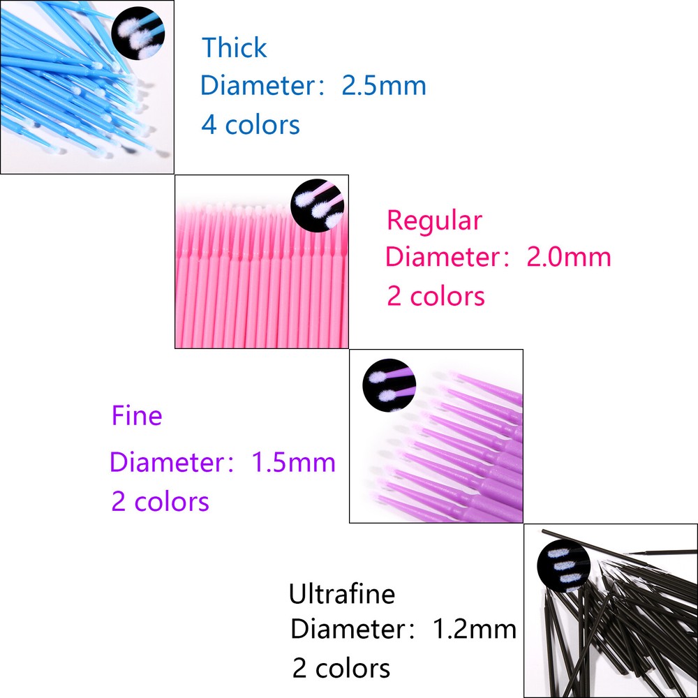 Micro Brush Applicator Tips (Regular, Fine, Super Fine) Dental 4 Size DH