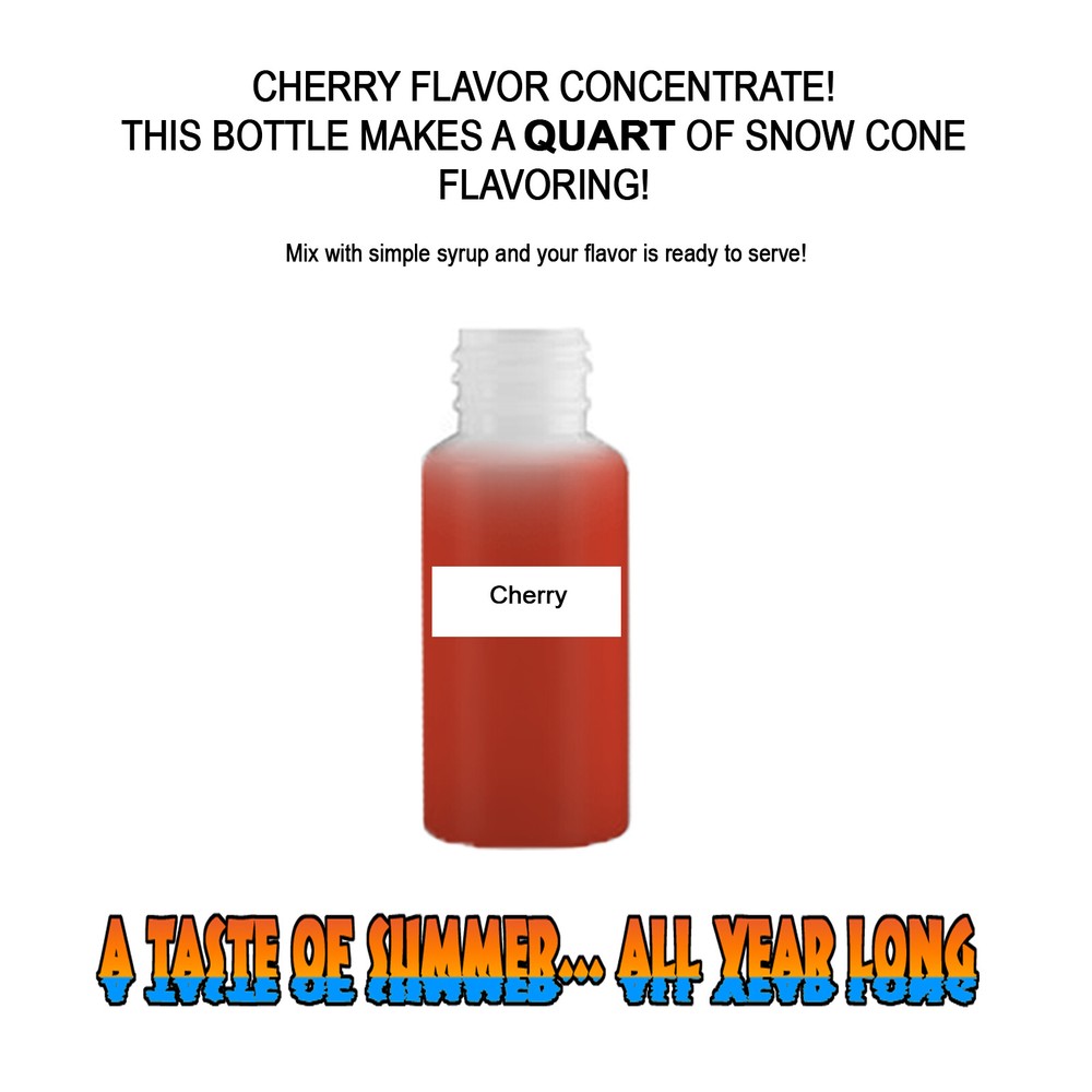 CHERRY MIX SNOW CONE/SHAVED ICE FLAVOR CONCENTRATE MAKES 1 QUART