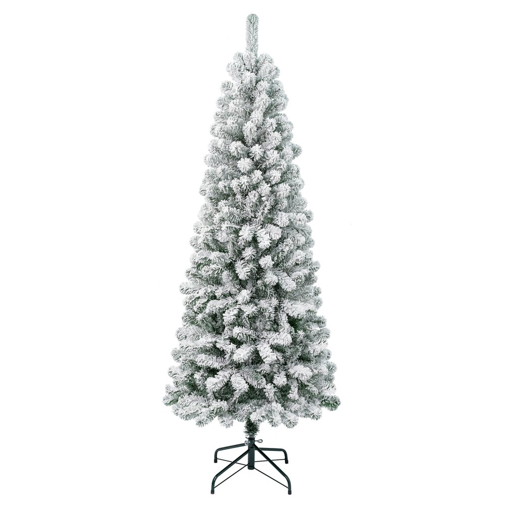 NATIONAL TREE FIRST TRADITIONS ACACIA FLOCKED TREE, MEDIUM, 6 FT - WHITE