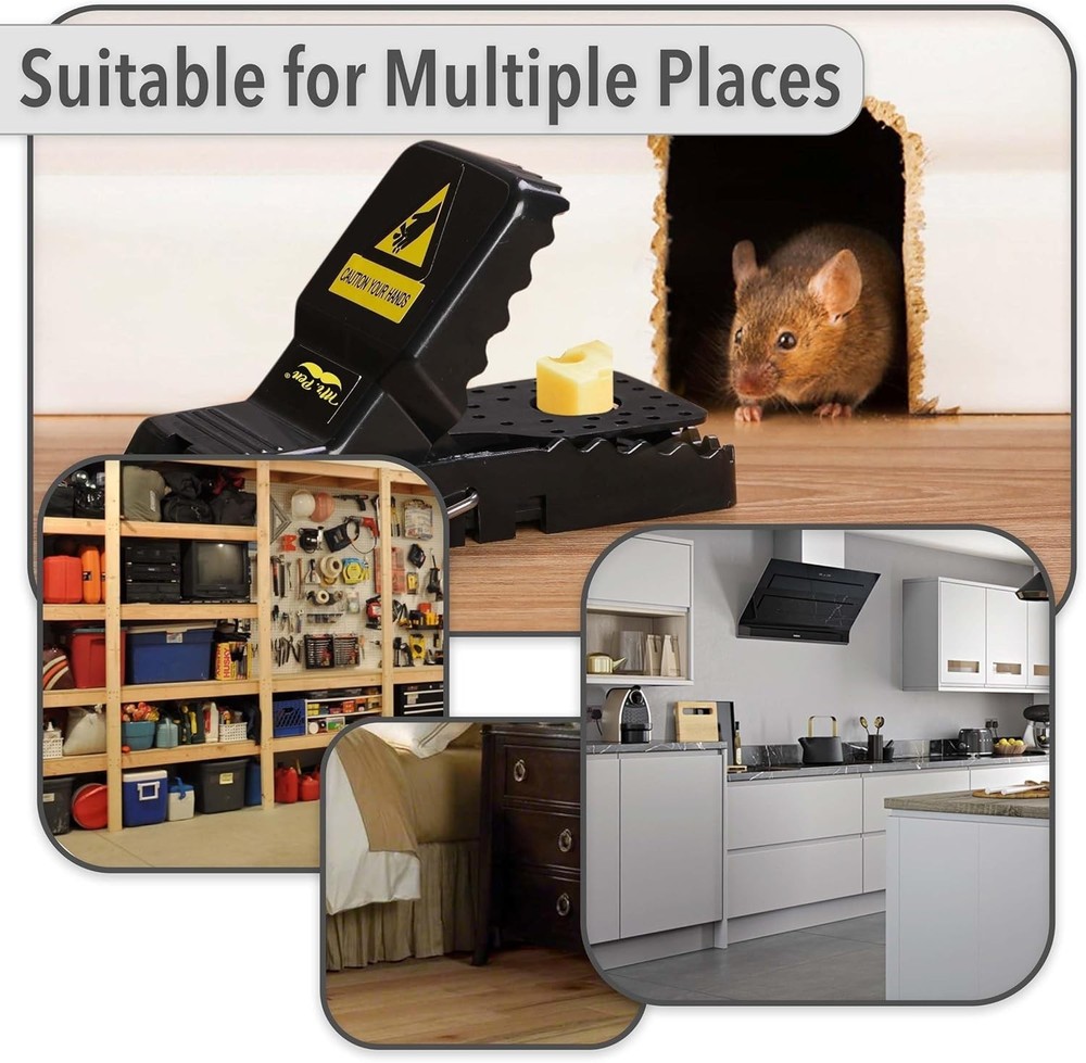 Odorless Mouse Snap Trap - 3 Pack for Quick and Effective Elimination