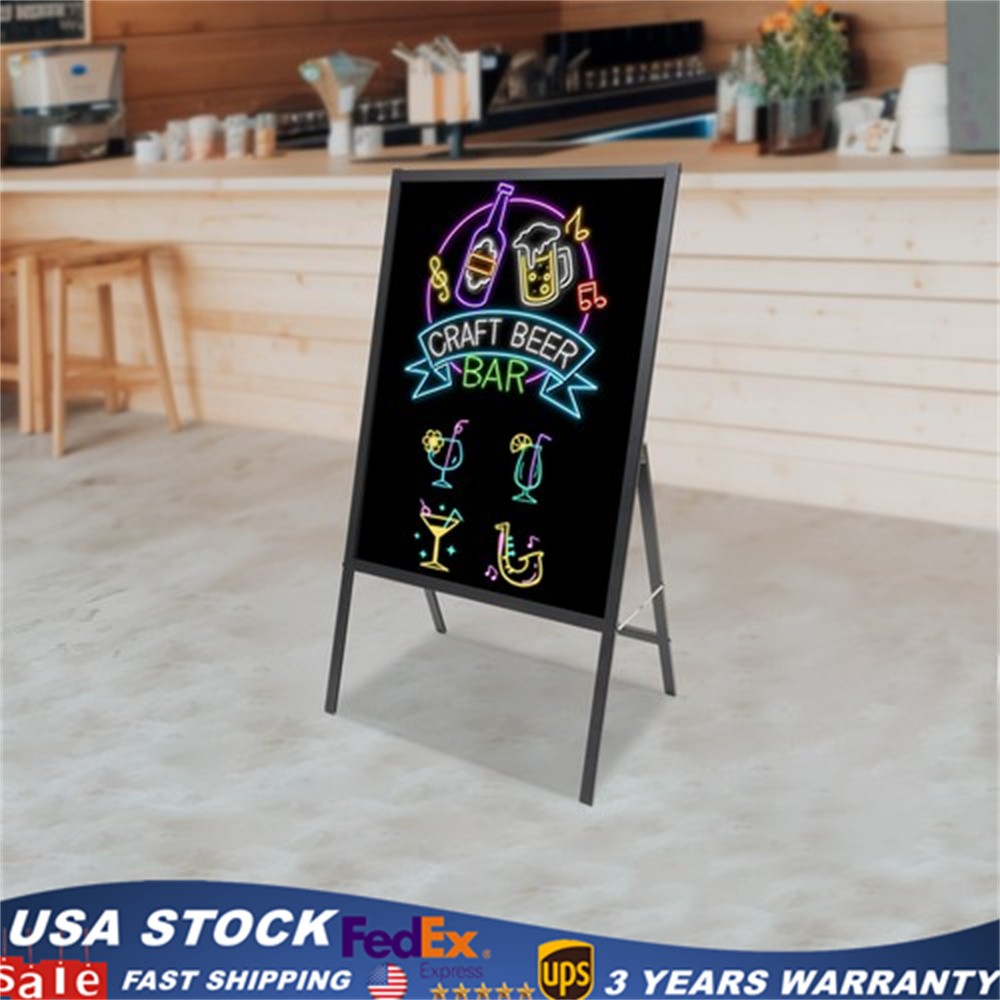 LED Message Writing Board Illuminated Erasable Lighted Chalkboard Menu Sign New