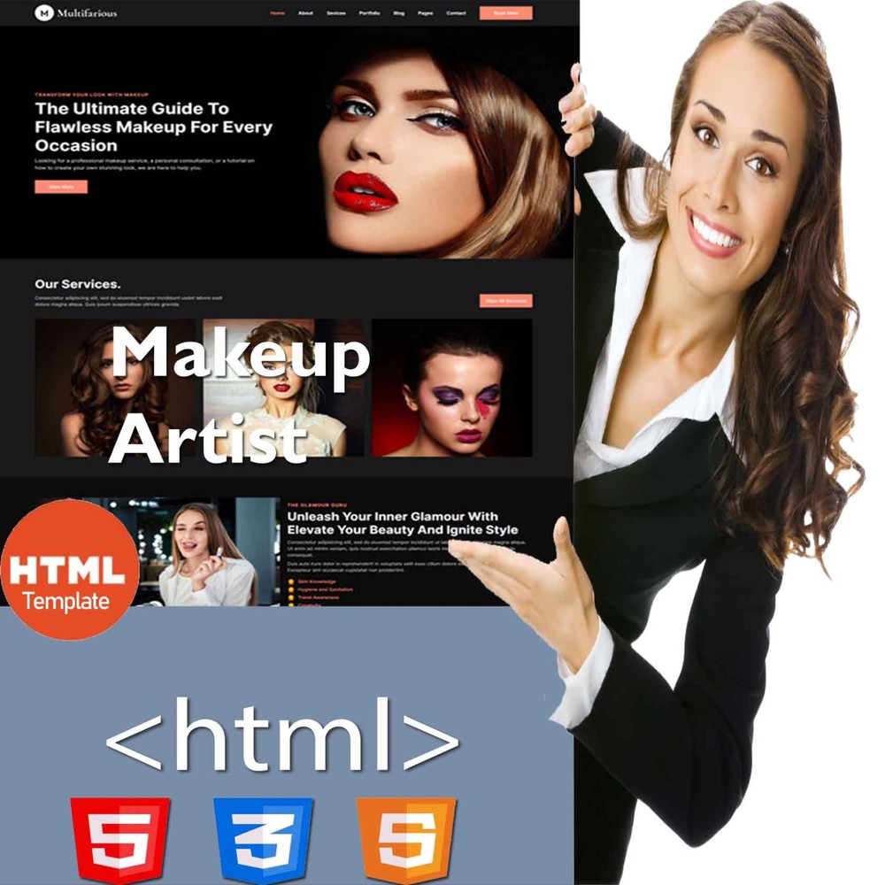 Makeup Artist | Full HTML Website Template - Bootstrap Responsive website