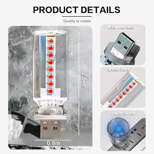 Mini USB Touch Control LED Ambient Light -4 Lighting Modes Pink