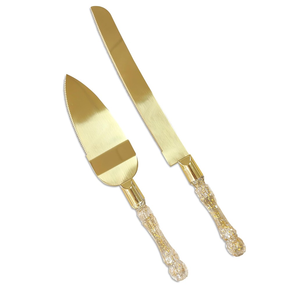 Wedding Cake Knife and Server Set, Cake Cutter and Pie Spatula, Cake Server a...