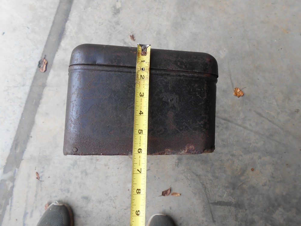 Antique Metal Tool Box with Very Fancy Handle