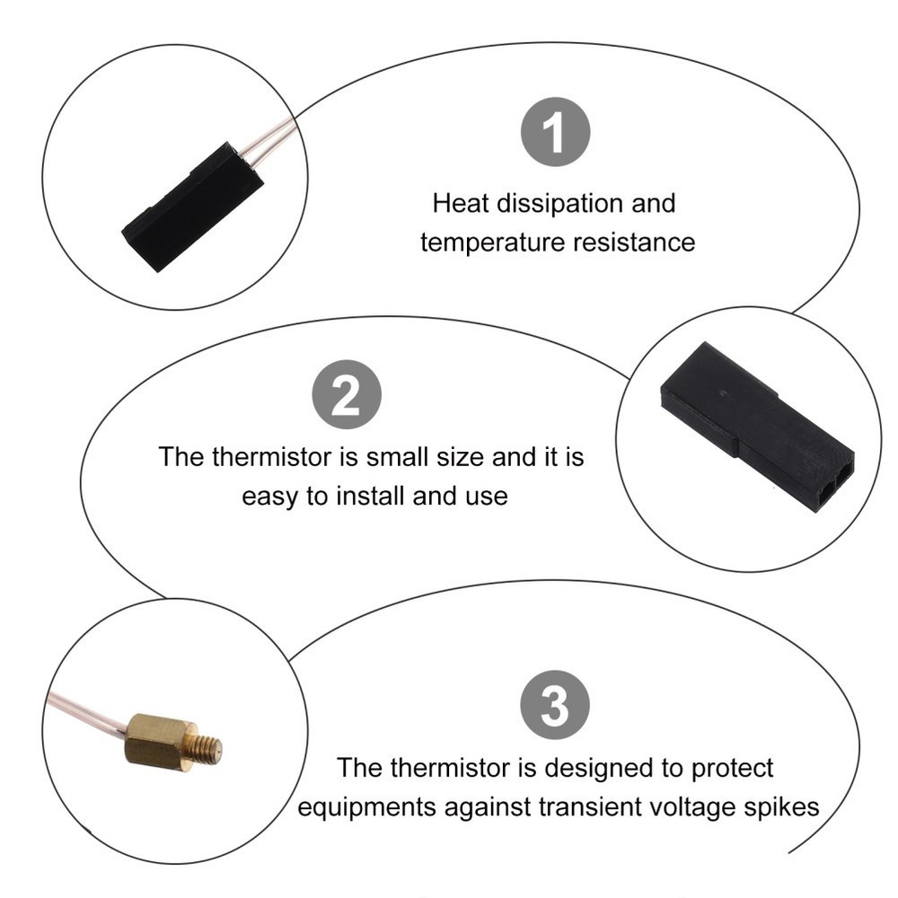 1 Set Premium Thermistor Printer for 3D Printer Extruder Extruder Thermistor