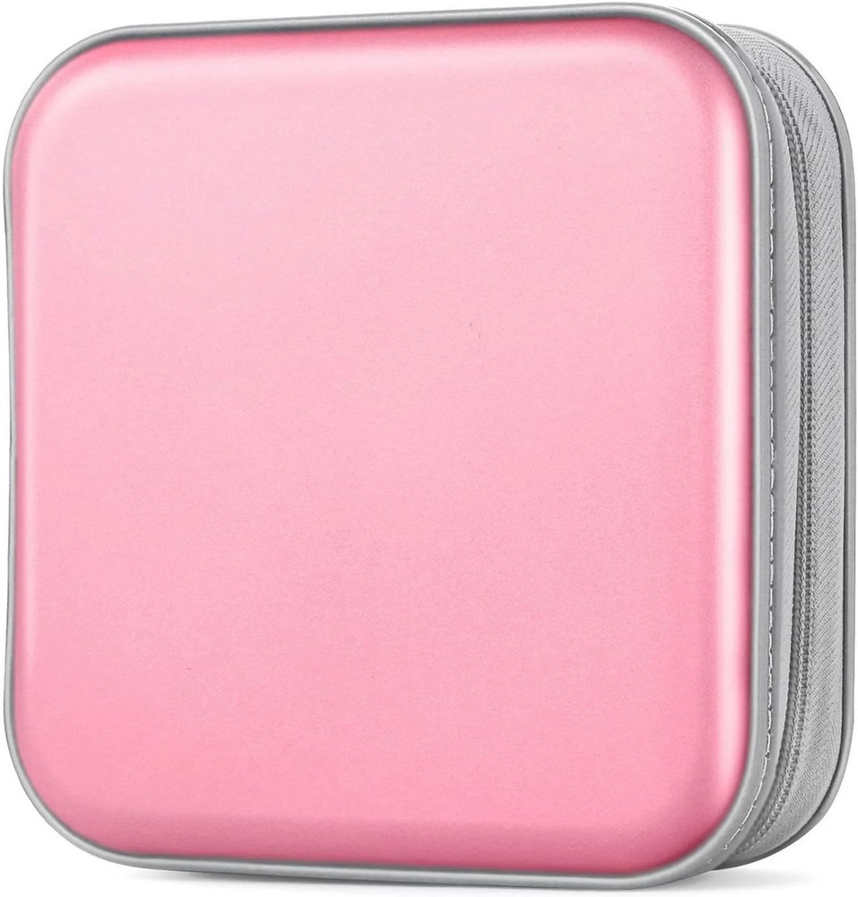 CD/DVD Case Wallet, Light Pink, 48 Capacity, Durable Plastic and Non-Woven Fabri