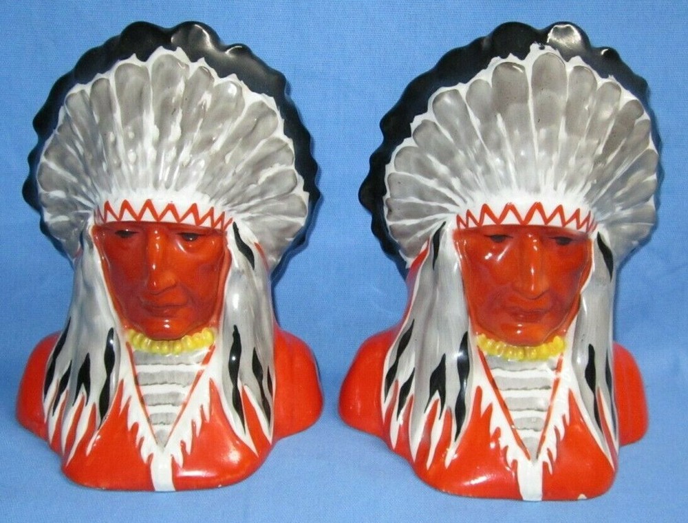 Erphila Czechoslovakia ~ Indian Bookends ~ Absolutely Beautiful