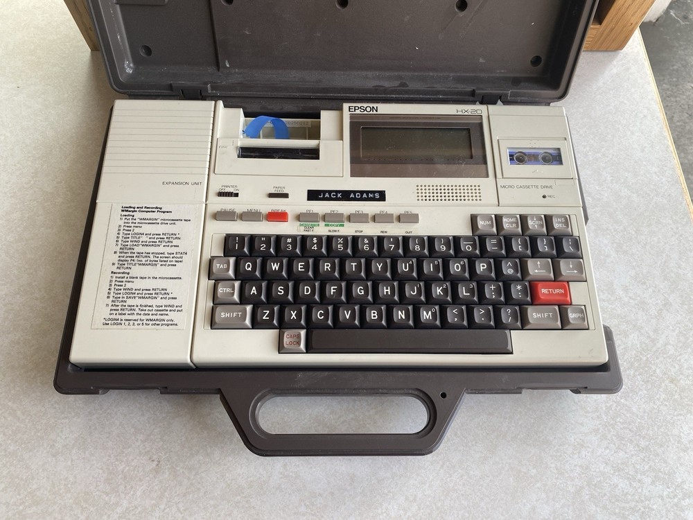 Epson HX-20 Vintage Portable Computer W/ Microcasette & Printer Untested