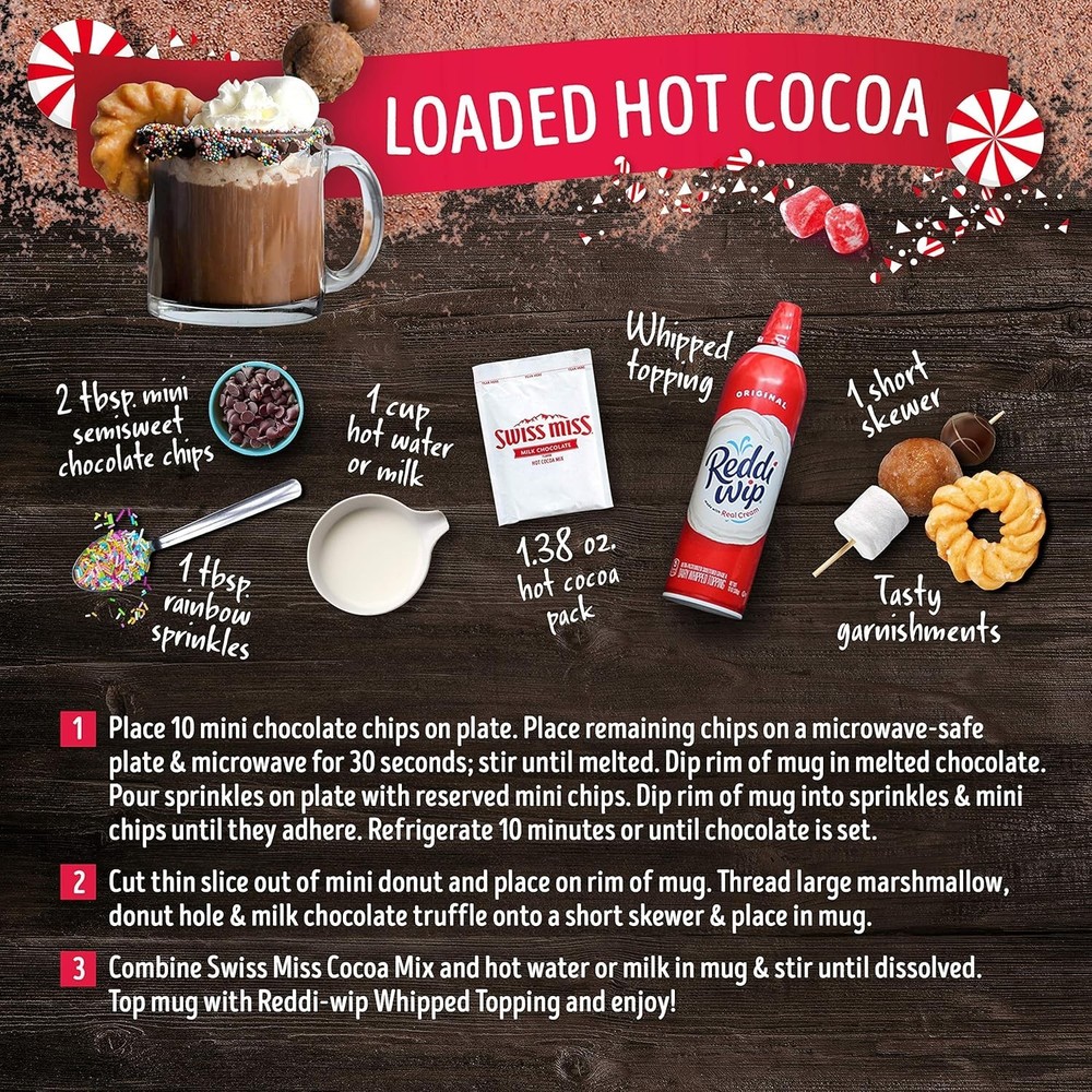 Delightful Peppermint Hot Cocoa Mix with Marshmallows - 6 Pack Convenience
