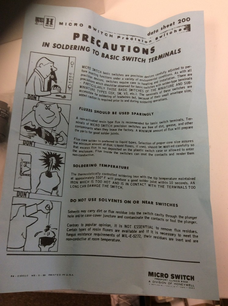 PMC MICRO SWITCH CS601-42-2 ROTARY CAM SWITCH