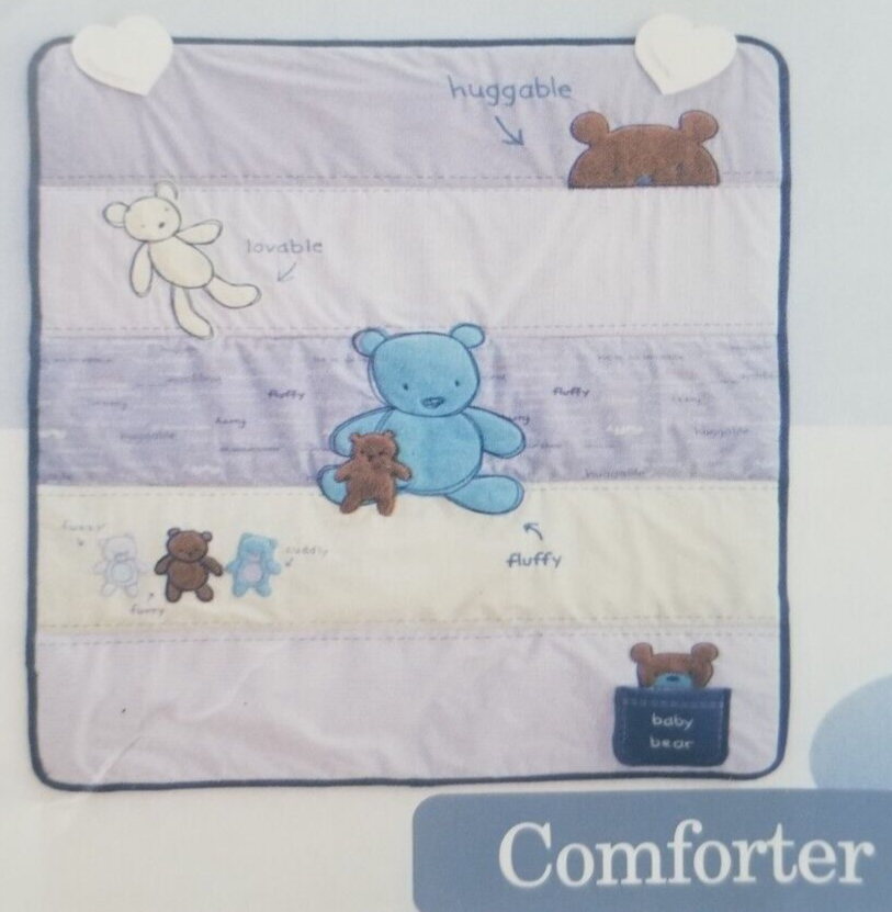 3 pc Carter's Classics Bear Baby Nursery Crib Bedding Set NIP