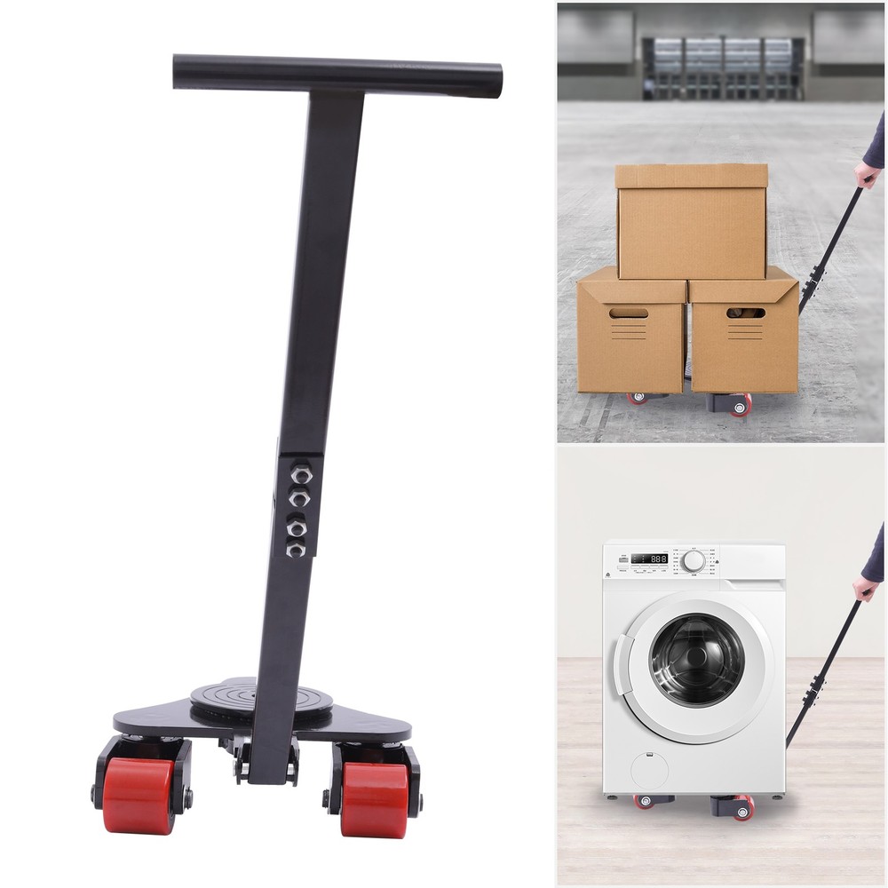 2 Ton Heavy Duty Machinery Mover with 3 Swivel Rollers & Handle