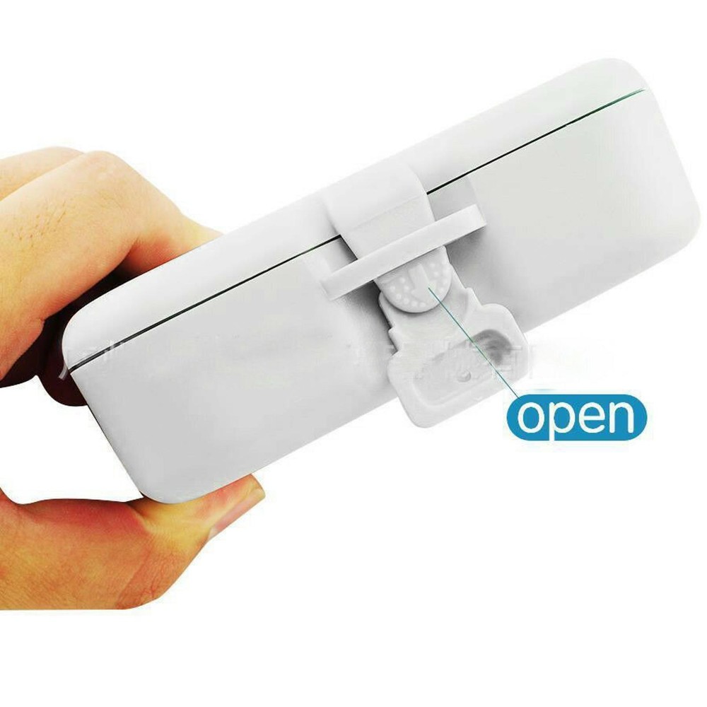 Portable Dental Denture Storage Box False Teeth Case Container with Mirror Brush