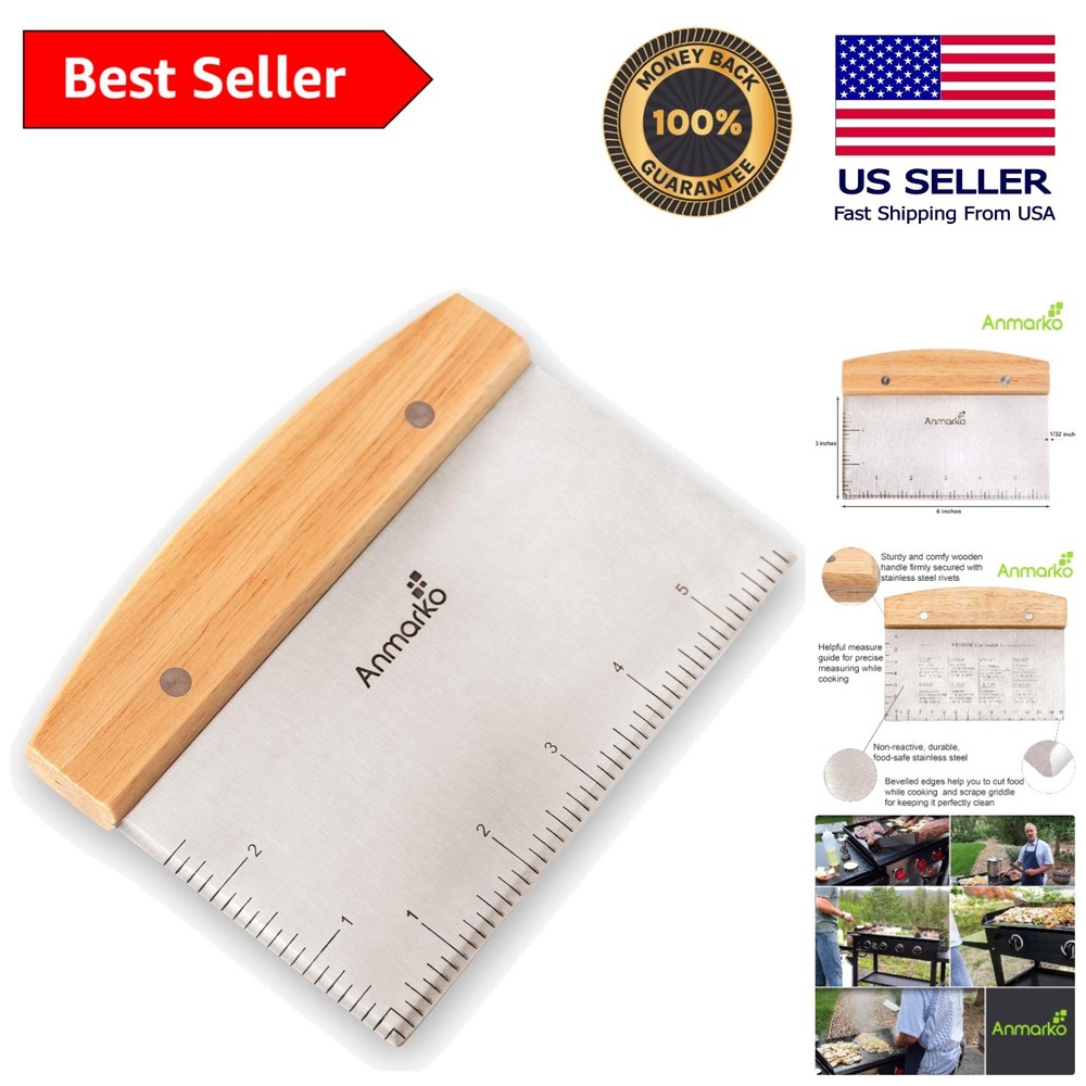 Multi-Functional Bench Scraper & Dough Cutter with Measuring Guide - Gift-Ready!