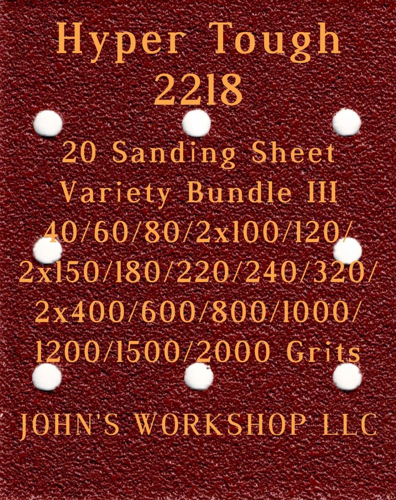 Hyper Tough 2218 - 17 Different Grits - 20 Sheet Variety Bundle III
