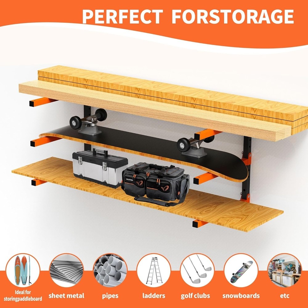 Scratch Resistant Heavy Duty Lumber Storage Rack, 330 lbs Capacity, 4 Pack