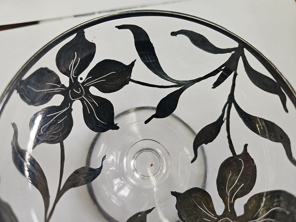 Vintage Silver Inlay Sorbert Dish