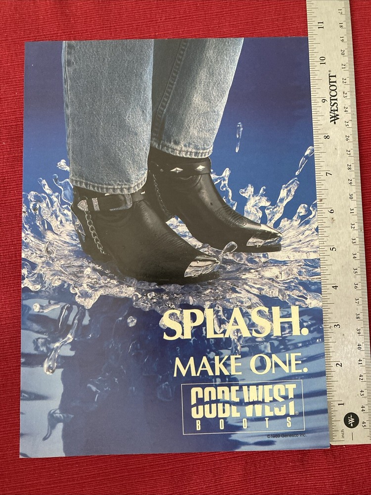Code West Boots 1989 Print Ad