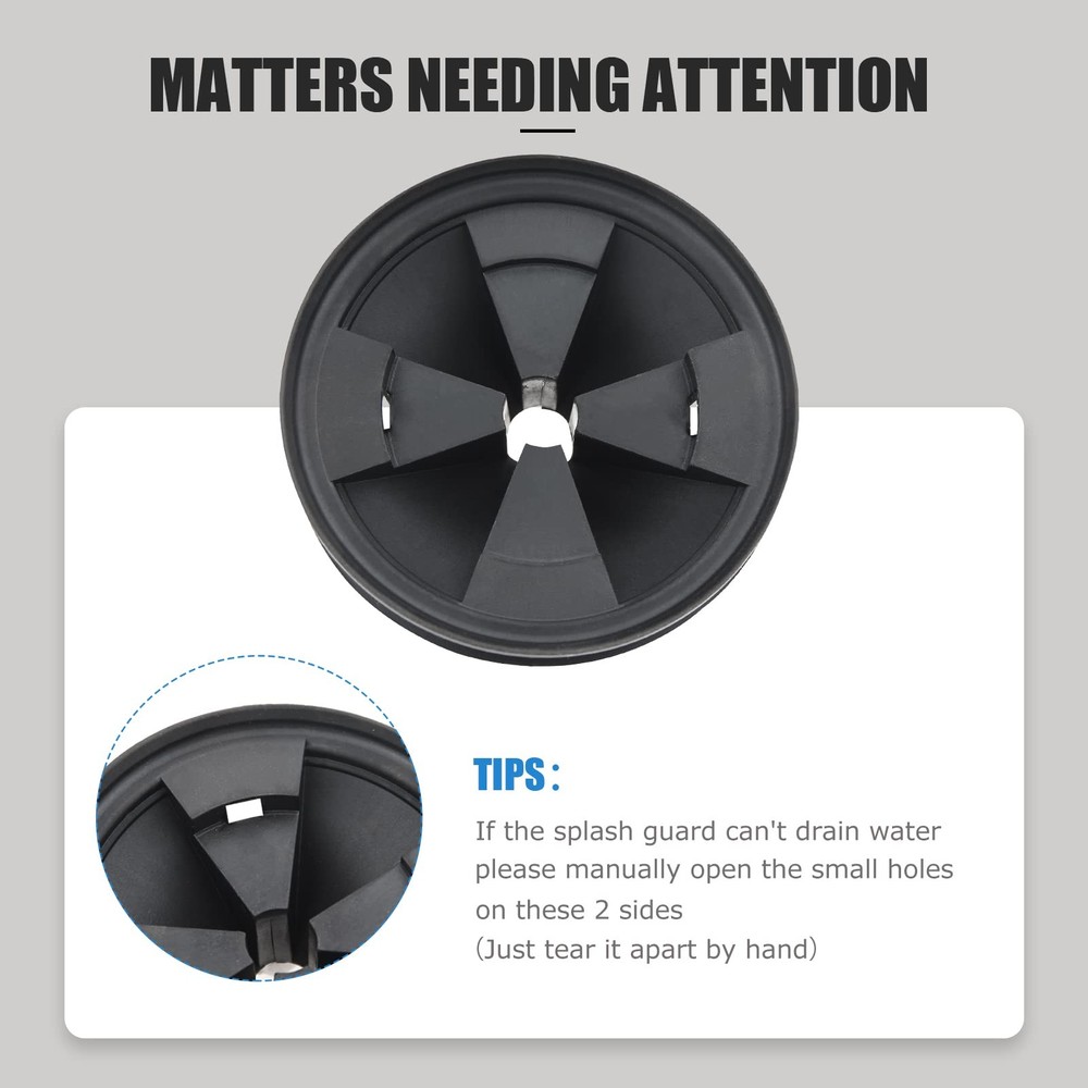 Garbage Disposal Splash Guards, 3 3/8" EPDM Rubber Drain Insert for Insinkerator