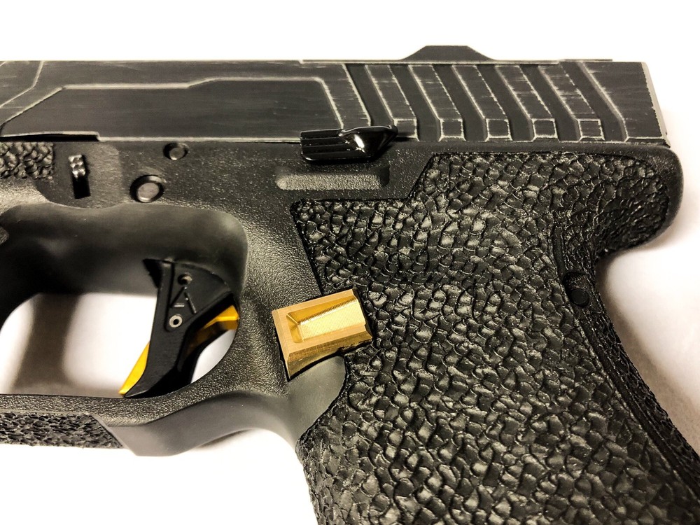 Extended Mag Release For Glock Gen4 And Gen5 Frames - Brass - Thrash Tactical