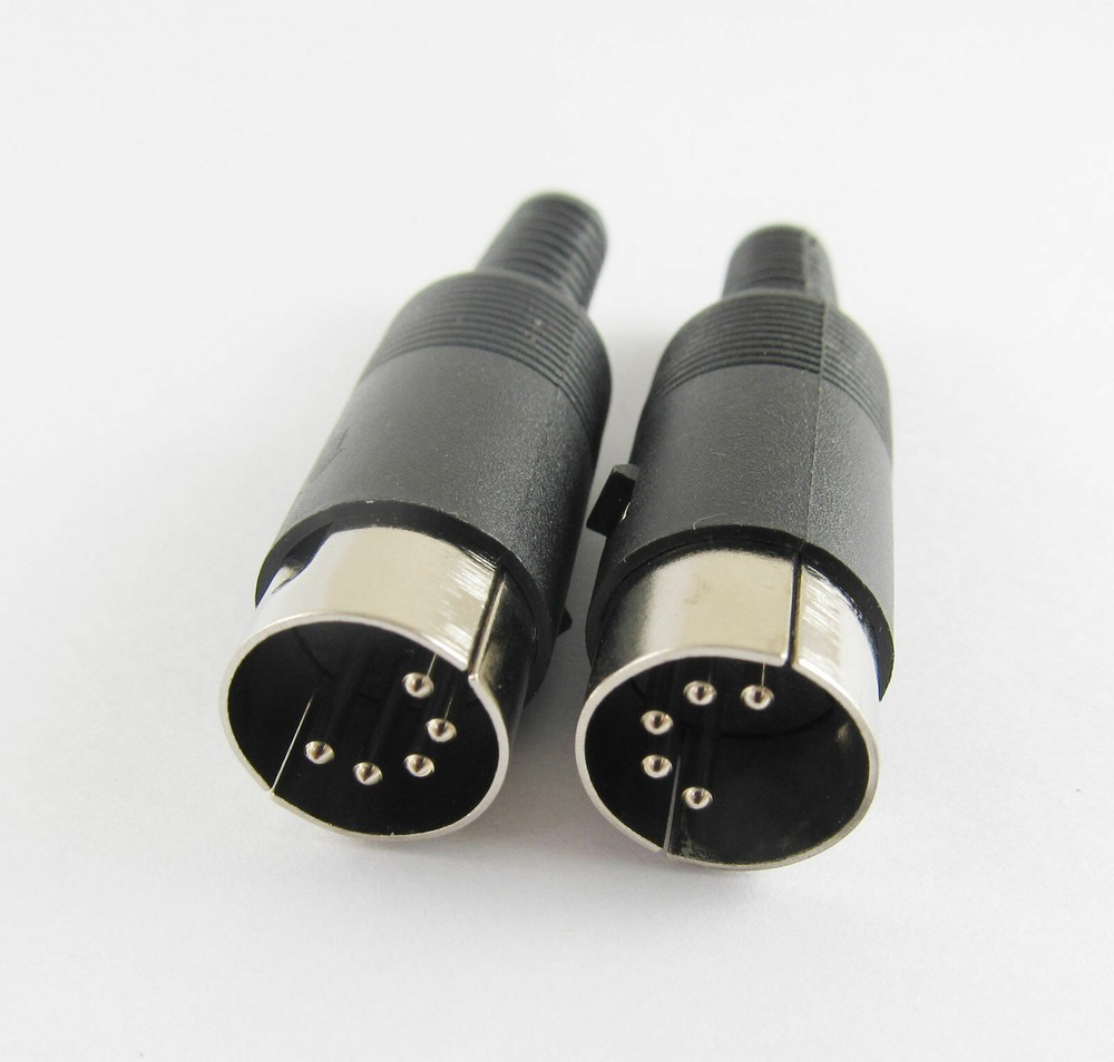 5pcs DIN Plug Male Plug Cable Connector 5 Pin With Plastic Handle