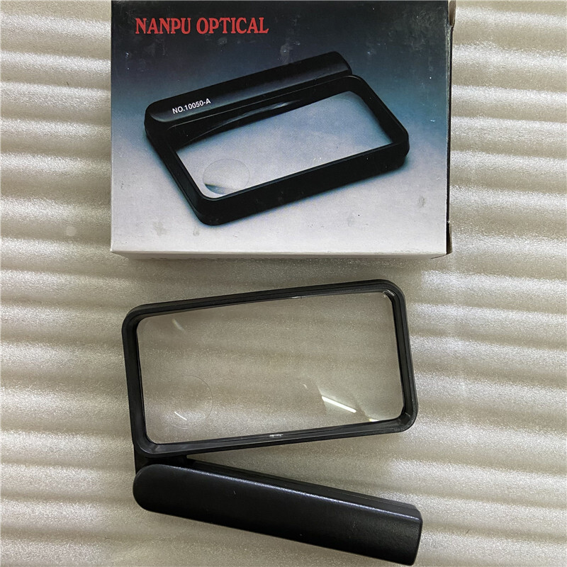 Hand-held Folding Rectangular Magnifying Glass 2.5/4X Double Lens Gift Magnifier