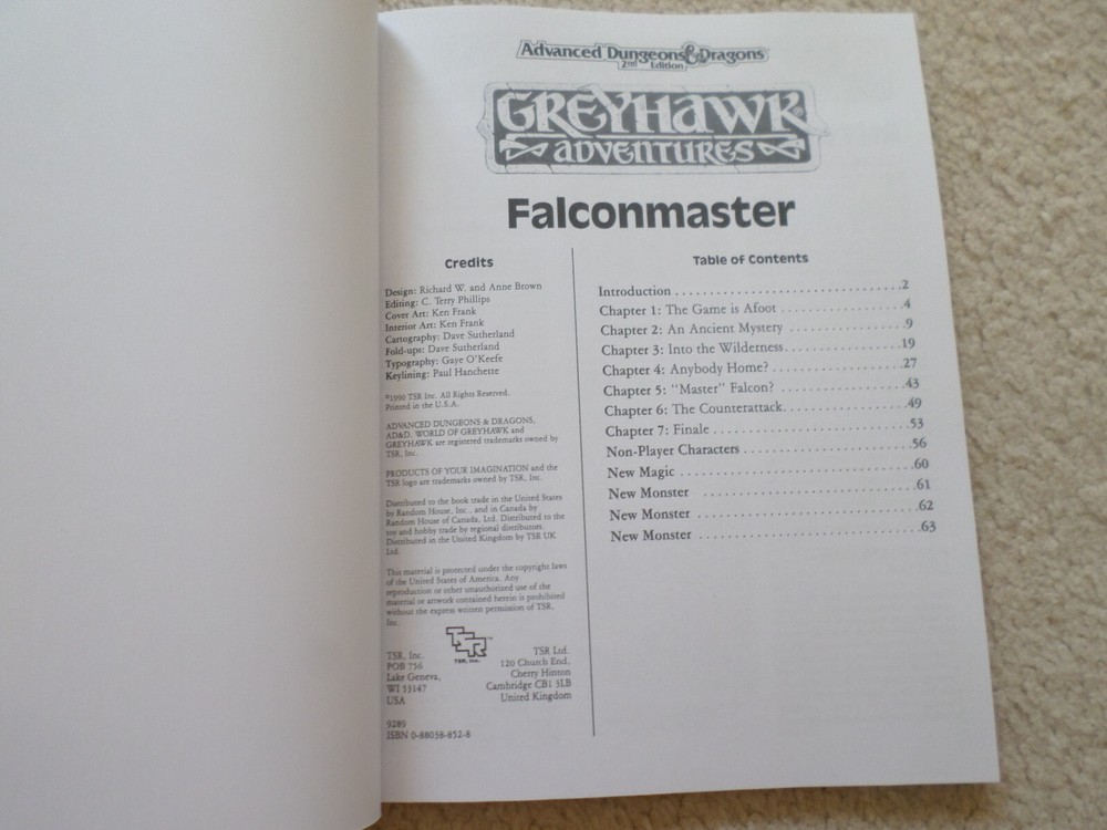WGA2 Falconmaster Greyhawk adventure module Dungeons & Dragons AD&D