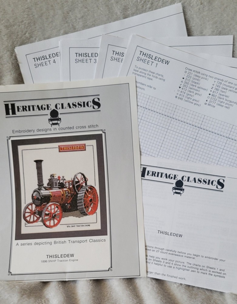 Heritage Classics, Cross Stitch Pattern "Thisledew 1896 Tractor Engine"