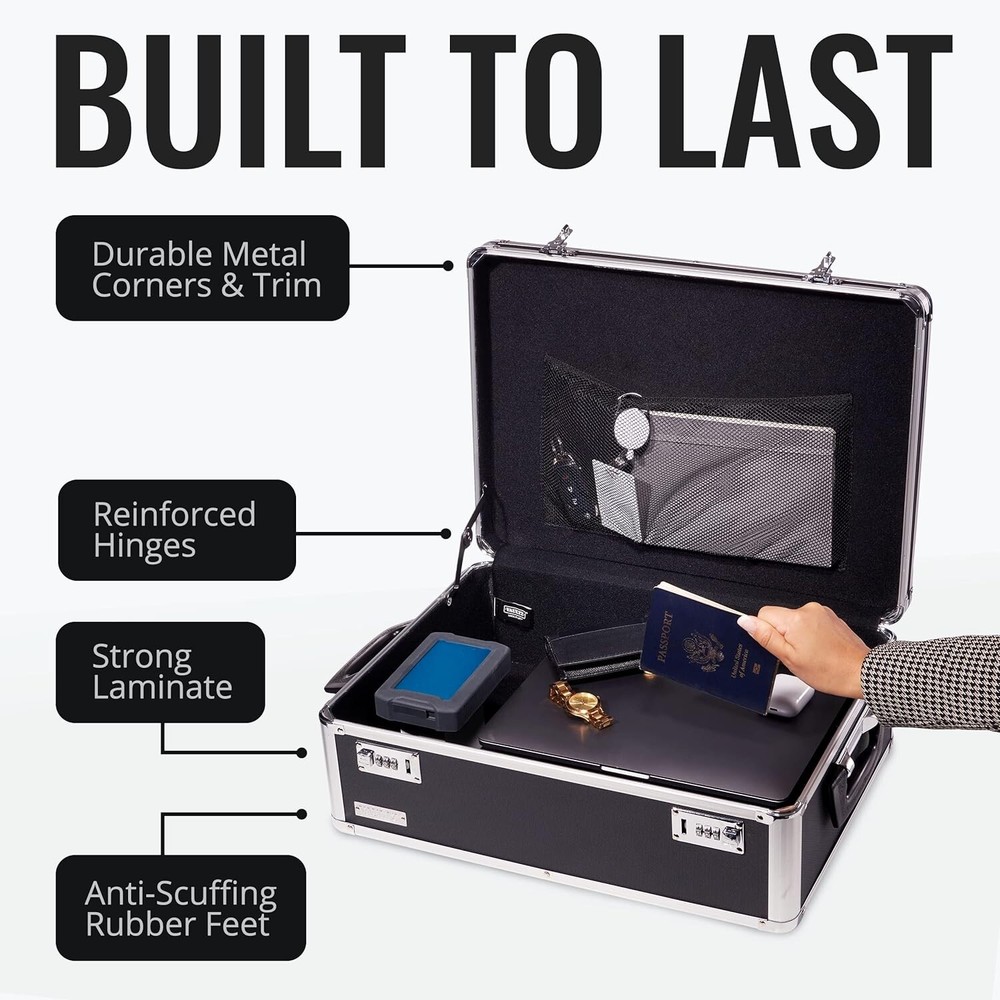Durable Dorm Storage Trunk with Combination Lock - Secure 6.5 x 23 Inch Lock Box