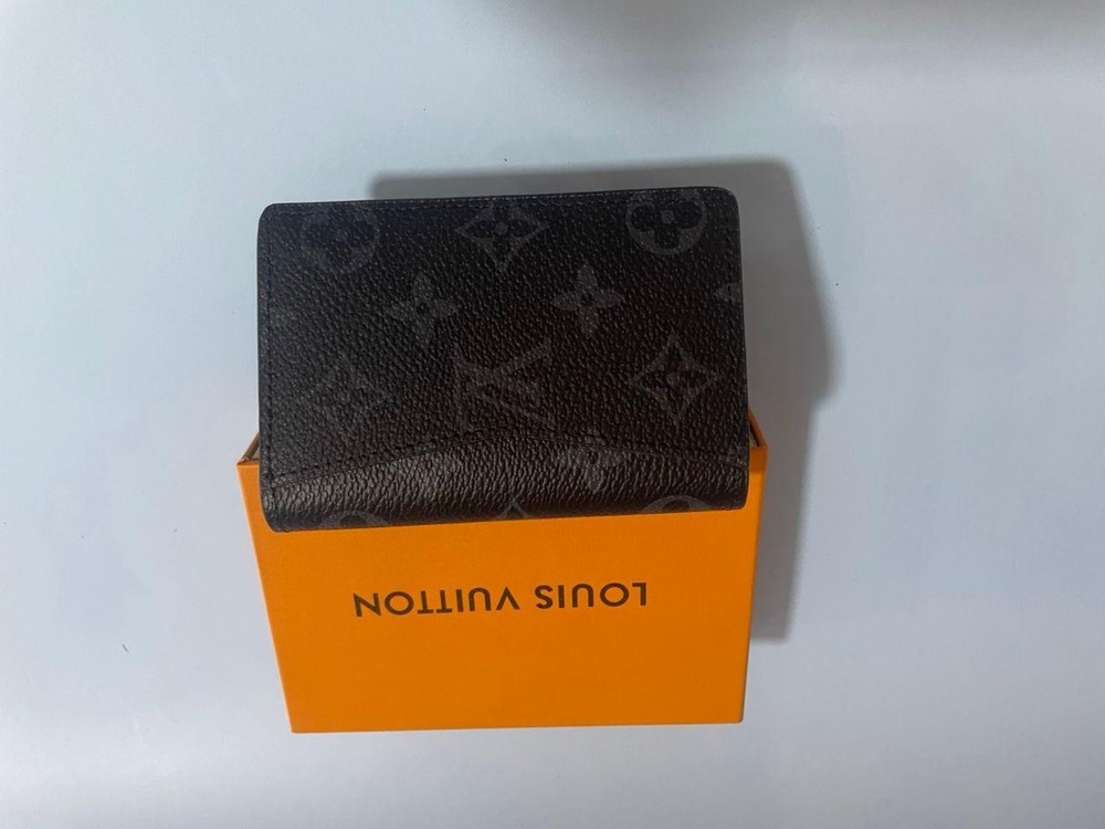 LV Louis Vuitton Pocket Organizer Monogram Eclipse Black