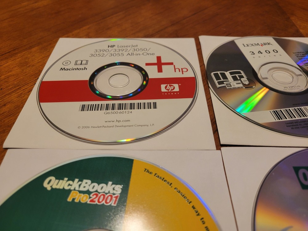 12 - Vintage Computer PC CD-ROM Software Loose Discs - Microsoft Quickbooks More