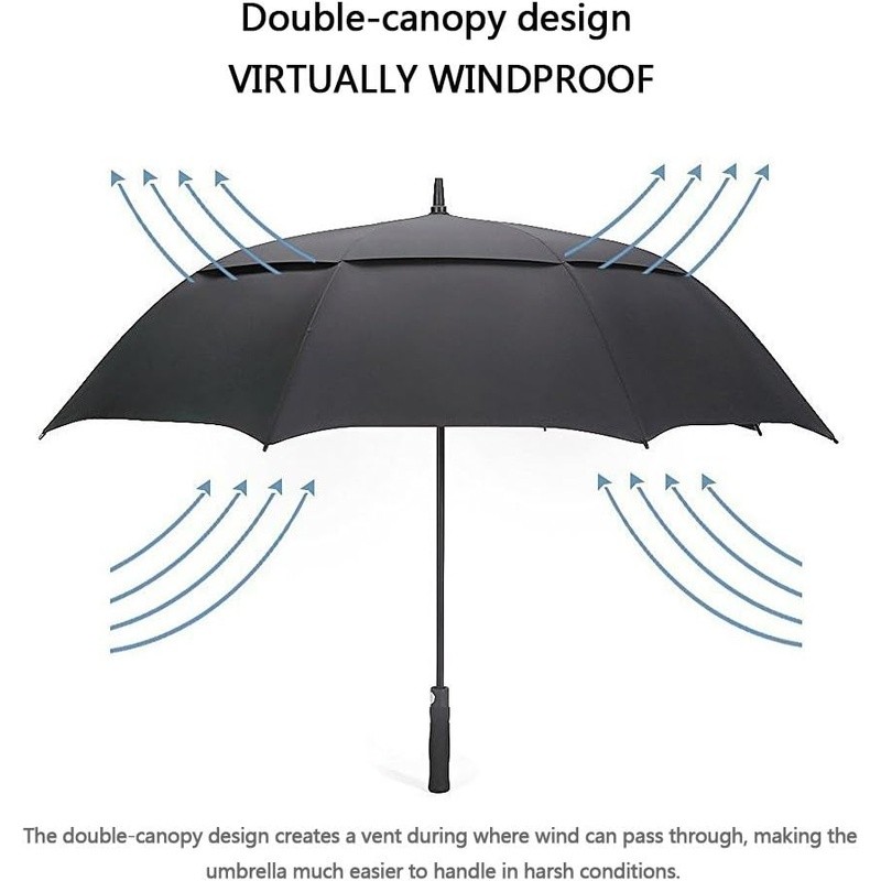 Ultimate Golf Umbrella Windproof Automatic Open Double Canopy Travel Durable New