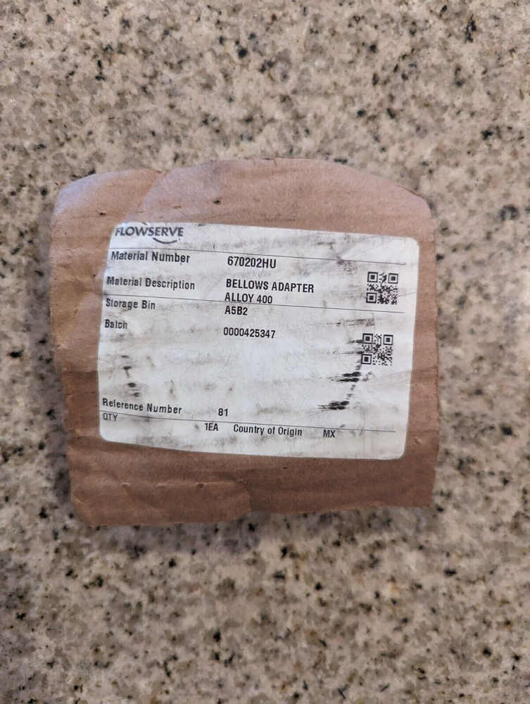 Flowserve Bellows Adapter 670202HU Alloy 400