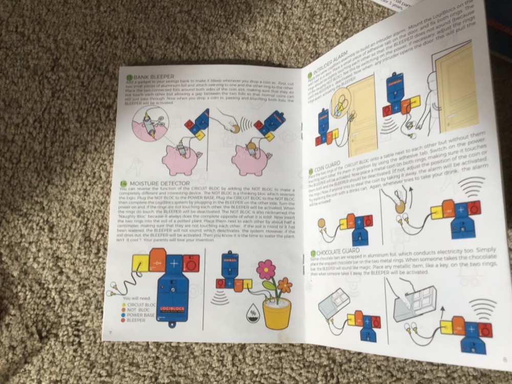 Logiblocs E-Building Blocks System Alarm Tech Electronics Kit Imagine Station 4M