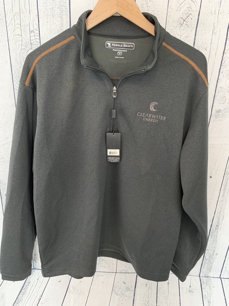 NWT PEBBLE BEACH 1/2 Zip Golf Pullover Jacket Gray Size Medium Clearwater Energy