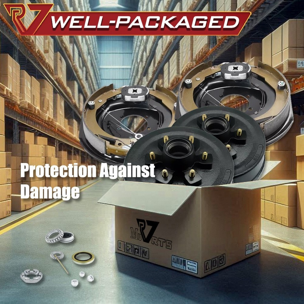 10" x 2.25" Trailer Hub Drum Kit 5 x 4.5" Bolt Pattern for 3500 lbs Axle 4 Sets