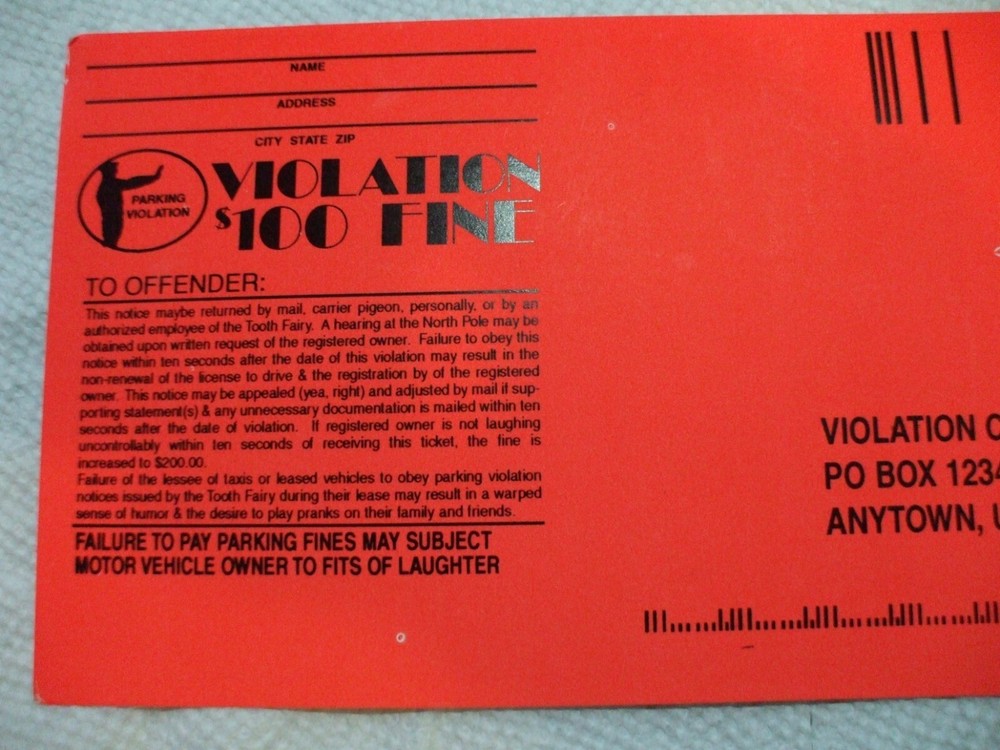 5 Fake Parking Tickets