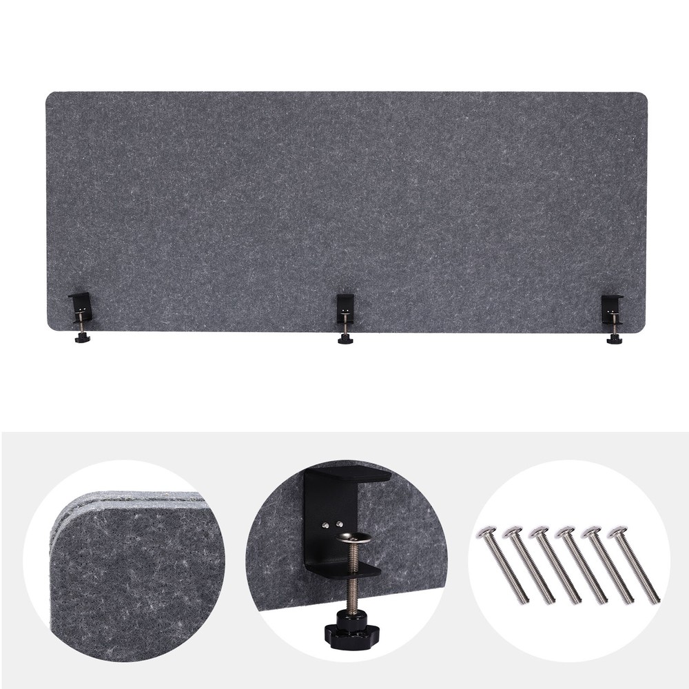 Office Partition, Polyester Desk Divider, Desktop Privacy Panel Table Mounted