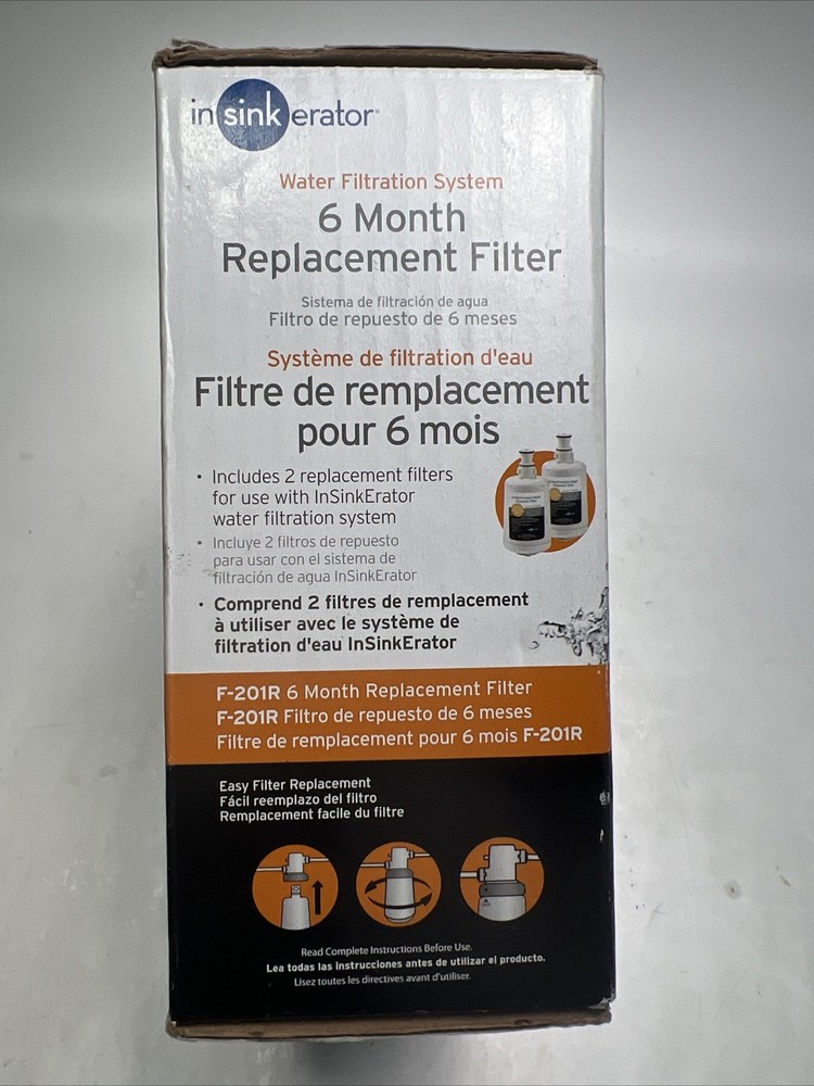 2 Pack InSinkErator F-201R Replacement Water Filter Cartridges