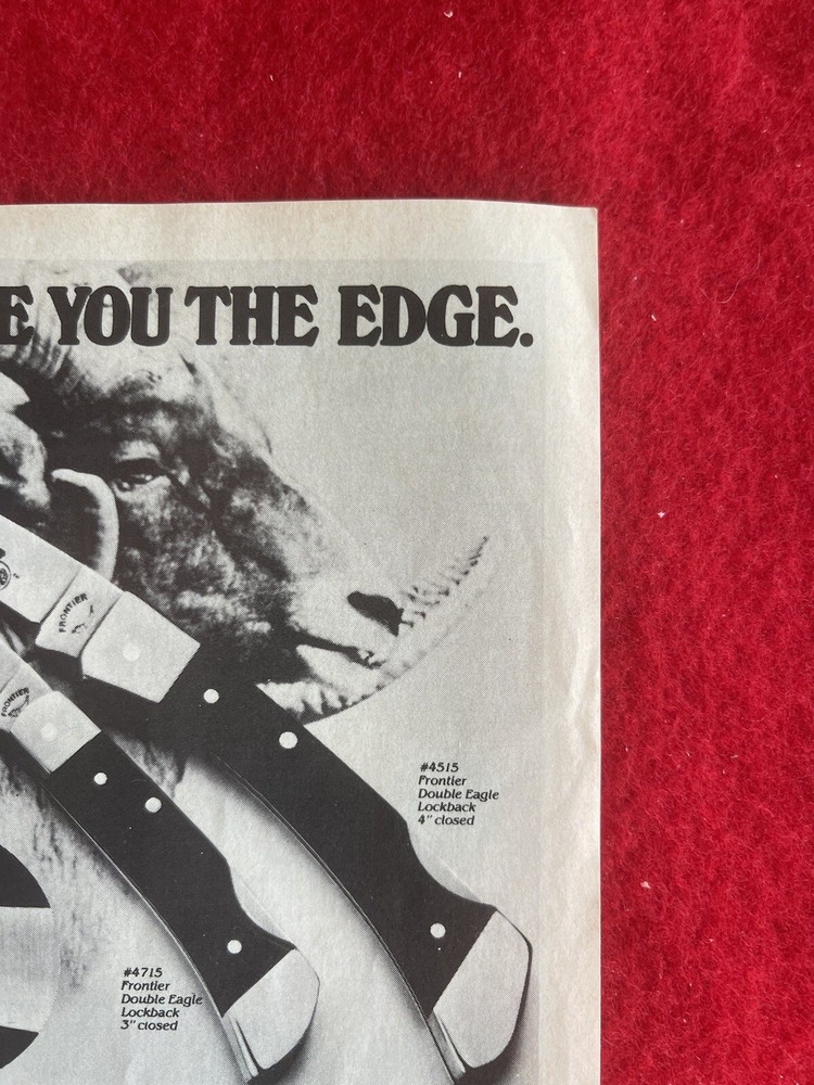Vintage 1981 Print Ad Frontier Double Eagle Knife Advertisement