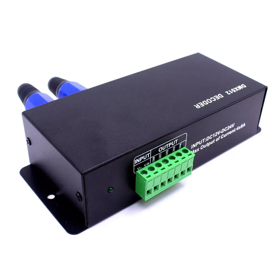 4CH DMX 512 Decoder Led strip Digital Controller RGBW 4 Channel Dimmer DC12V-24V