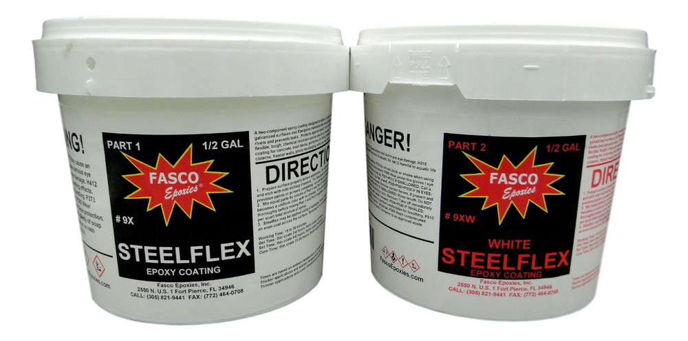 Fasco Epoxies Steelflex White - Epoxy Bottom Coating - Gallon Kit