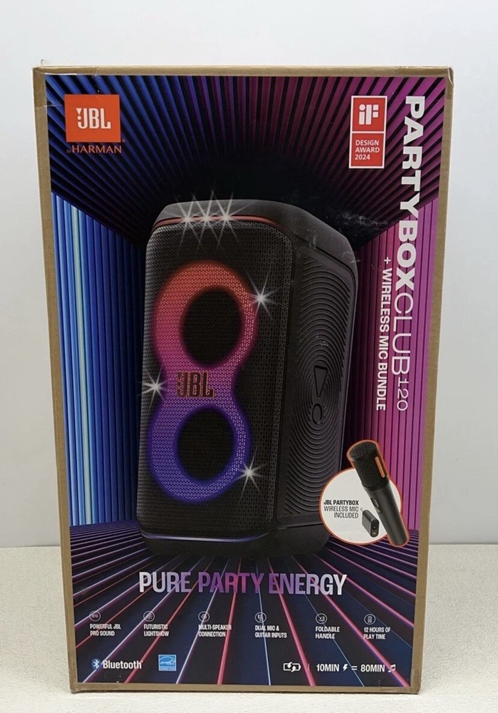 JBL PartyBox 120 w/ Wireless Microphone Bundle (Opened Box) BN | FULLY INSPECTED