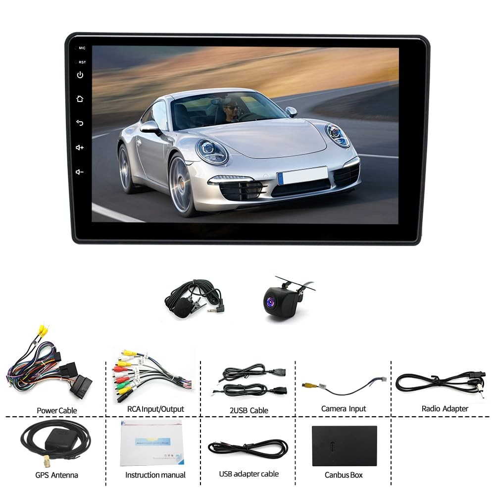 Double Din Car Stereo 2G+64G 10" Touchscreen Transit Custom Carplay Android Auto