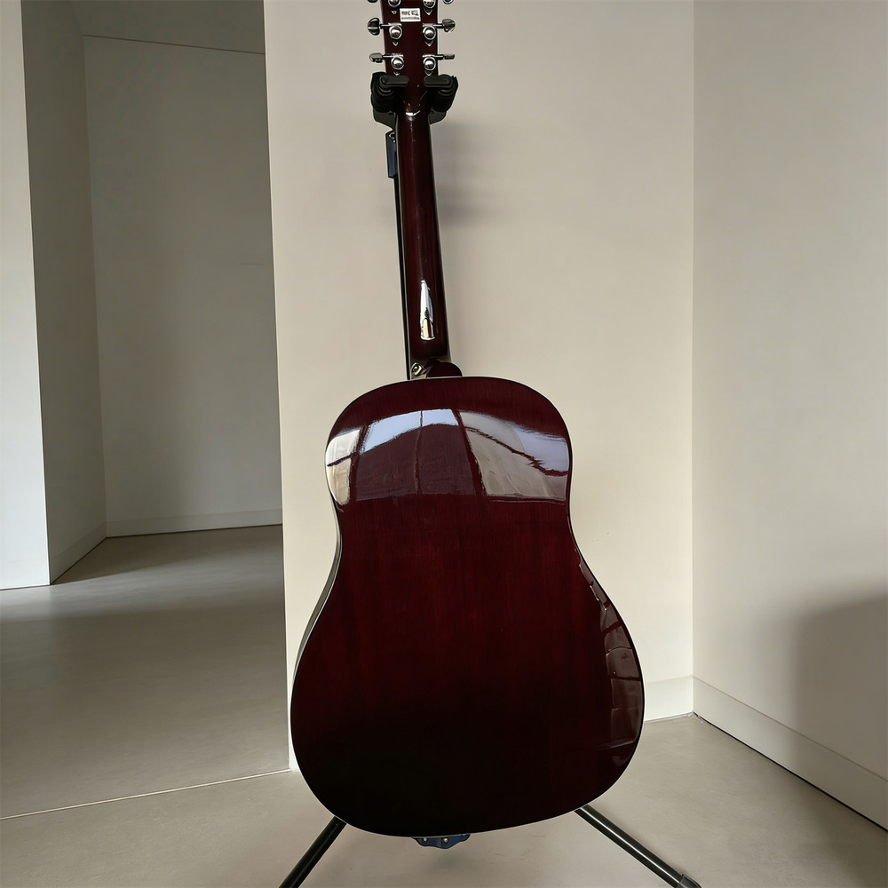 Handmade Acoustic Electric Guitar Solid Spruce top 6 String Mahogany Neck