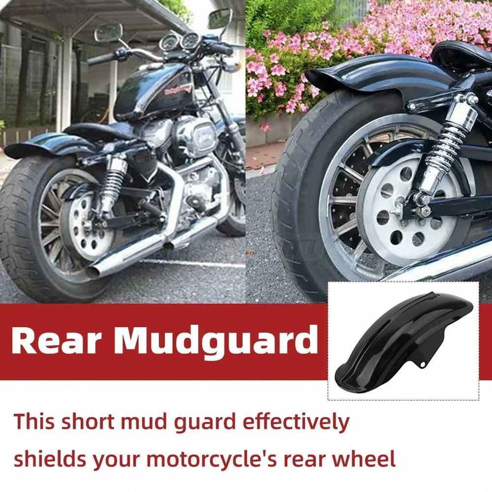 Generic ABS Rear Fender Mudguard for Motorcycles – Short Mudguard, Black